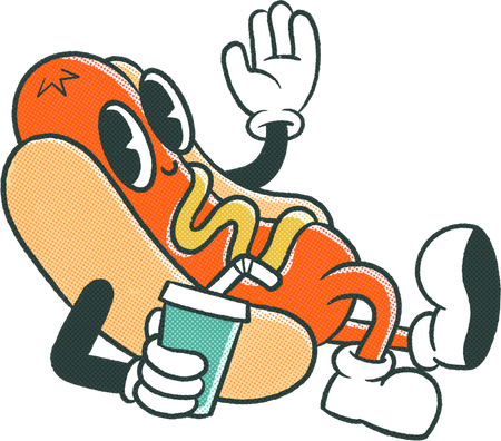 Retro Hotdog Sandwich 