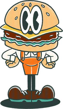 Retro Hamburger Illustration