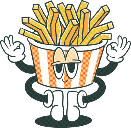 Retro Bucket of Fries 